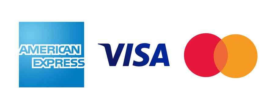 Accepted payment methods: American Express, Visa, Mastercard
